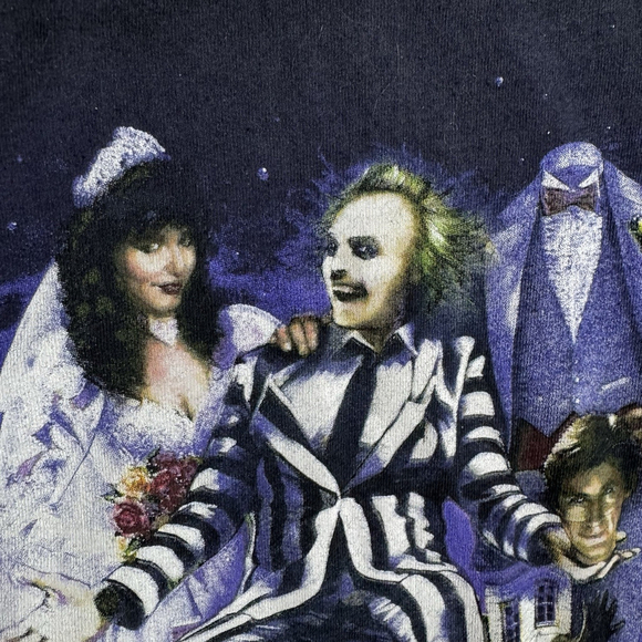 Original Beetlejuice 1988 Black Graphic T-Shirt Halloween Horror Size Medium - Picture 3 of 5